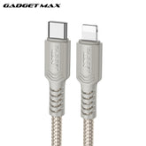 GADGET MAX - GX29 C-L Woven Series Type-C To Lightning Fast Charging Data Cable (27W) - Grey